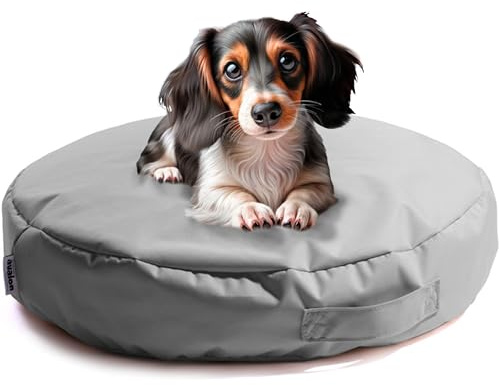 Avalon - Cuscino Cane Sfoderabile e Lavabile Piccolo in Tessuto Jive Antistrappo Premium, Materasso Cane Anatomico e Impermeabile, Cuccia per Cani Antipelo, Made in Italy(Frisbee 60cm-Grigio)