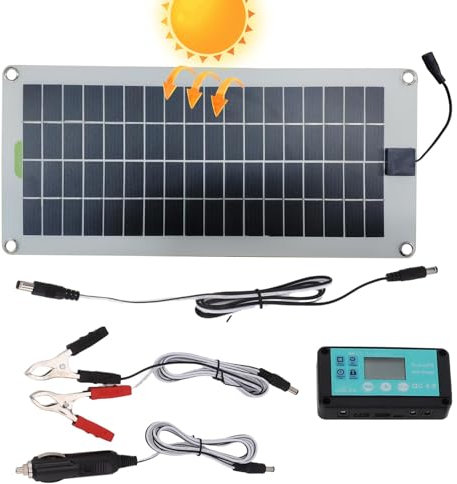 Solarbatterie für Autos – 12-V-Solarbatterie-Ladegerät und -pfleger | 30 W wasserdichter Solarakku für Auto mit Zigarettenanzünderbuchse und Krokodilklemme