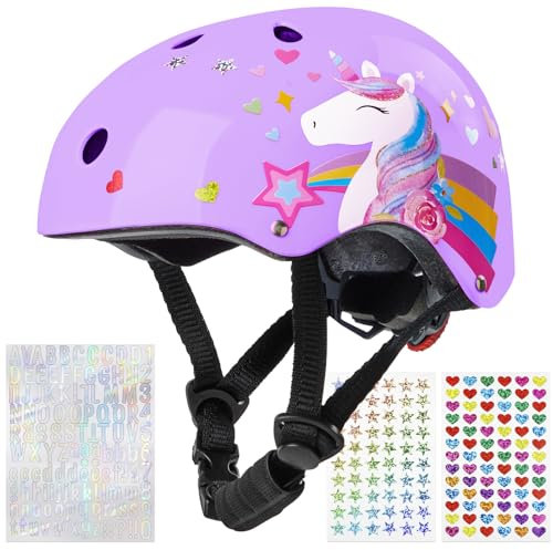 Kinder Fahrradhelm Einhorn Helm,Unicorn Castle Verstellbarer Kinderhelm für Fahrrad,Skateboard,Scooter,Skaten,3-8 Jahre