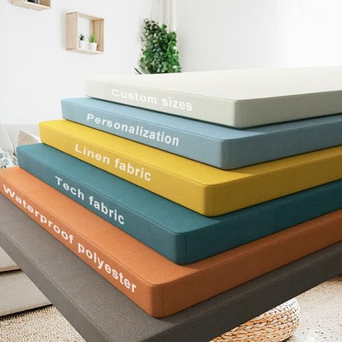 MEEYI Benutzerdefinierte Bankkissen 5 cm dick Verdicktes und Abnehmbar Bankauflage Sitzauflage Einfach Zusammen zu Bauen Sitzauflage Bank für Terrassenbankmatten Bierbank
