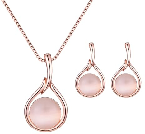 Parure collier et boucles d'oreilles Parure Mariage, Collier Femme Pendentif Goutte d'Eau Pierre Chaîne,Cadeaux Demoiselle d'honneur Fantaisie,Parure de bijoux de mariée en avec pour femmes et filles
