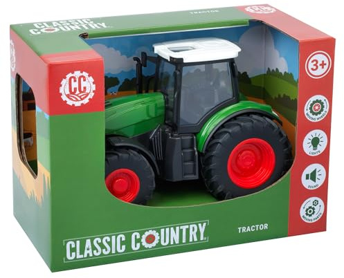 Classic Country John Adams | 19cm Tractor with lights and sound | Kids' Play Farm Vehicles | Batteries included | Ages 3+