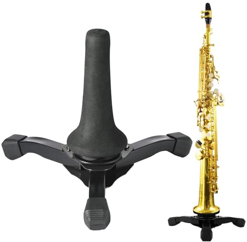 Soprano Saxophone Stand - Portable Folding Soprano Saxophone Stand | Lightweight Tripod Holder for Saxophone, Musical Instrument Accessory for Rehearsals, Performances and Using the Sax