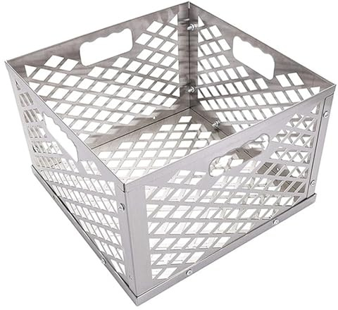 RUWLFE Cestino for carboncino for Fumatore Offset in Acciaio Inossidabile Argento da 1 pz. for Carbone in per Barbecue