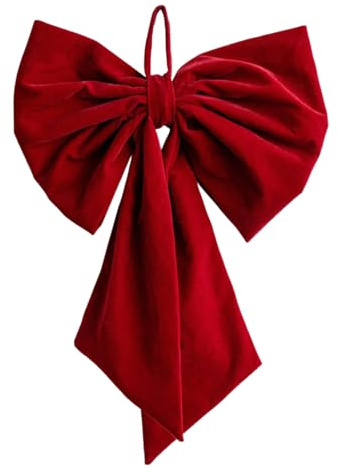 Decoración de Lazos de Navidad, Adornos Rojos Grandes - Lazos de Terciopelo para Árbol de Navidad, para Fiestas Interiores y Exteriores, Puerta Principal, Salón, Boda, Cumpleaños, Jardín, Patio