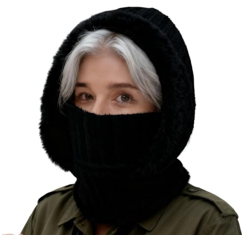 Cappello Invernale Lavorato a Maglia, per Il Freddo, per Sci, Snowboard, Escursionismo, Corsa, Pattinaggio su Ghiaccio, pendolarismo, Sport, Shopping, viaggiatori, Studenti, Nero
