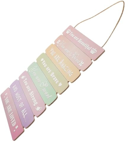 Mipcase Cartello Motivazionale in Legno Rustico da Parete Citazioni Ispiratrici Decorazione Murale per Camera da Letto Ragazza Accessorio Decorativo per Soggiorno e Cameretta