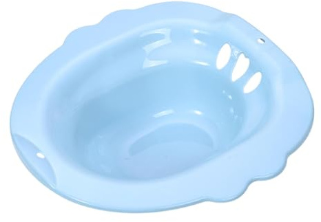 Amagogo Bain de Siège pour Cuvette de Toilette, Assise Large Antidérapante avec Anti-Débordement, Récipient Réutilisable en PP pour Soin Périnéal, Postpartum, Hémorroïdes et Hygiène Intime, Bleu