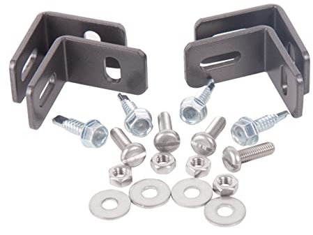 Alberts 535568 Befestigungs-Set für Zaunfelder | Stahl roh, feuerverzinkt anthrazit-metallic kunststoffbeschichtet