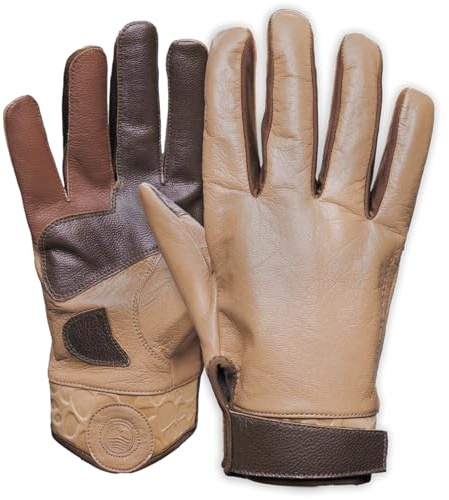 Glacier Glove Unisex Pursuit Windproof Durable Elastic Leather Gloves with Secure Velcro Pull Tab - for Hunting & Shooting, Tan, Medium