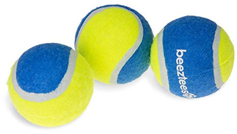 Beeztees Fetch Tennisball, Hundespielzeug, blau/gelb, 6,3 cm, 3Stk.