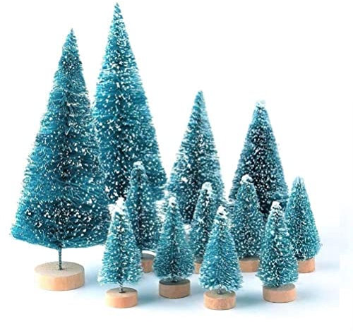 LATERN 28PCS Mini Snow Frost Alberi Bottle Brush Alberi per la casa Table Top Decoration and Holiday Party