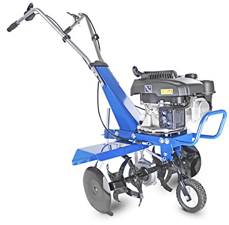 Hyundai Petrol Garden Tiller, Cultivator, Rotovator and Rototiller with 2.7kW, 150cc, 4-Stroke, tilling width of 560mm, tilling depth of 260mm, 6 x 4 Blades, & 3 Year Warranty