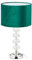 Relaxdays Tischlampe, Samt und Kristall, HxD: 47 x 26 cm, E14-Fassung, Nachttischlampe, indirekte Beleuchtung, grün