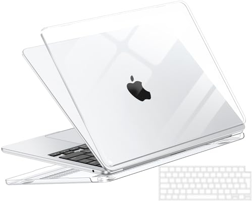 NPUOLS Kompatibel mit MacBook Air M4 13 Zoll Hülle 2026-2022 M5 M3 M2 A3449 A3240 A3113 A2681 Ultradünne Schutzhülle für Mac Air 13,6 Zoll Hartschale Snap Cace+TPU EU Tastaturabdeckung