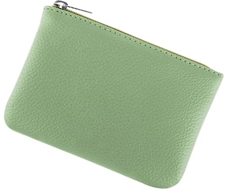 simarro Coin Purse, Vegan Leather Lychee Pattern Zipper Change Purse Portable Coin Wallet Mini Change Holder for Women Coin Pocket for Women Credit Card Folded Bills ID Key Headset Lipstick(Green)