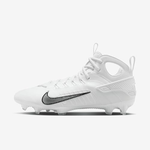 Nike Men's Huarache 9 Elite Mid Lacrosse Cleats (White | Black, M 13 / W 14.5)