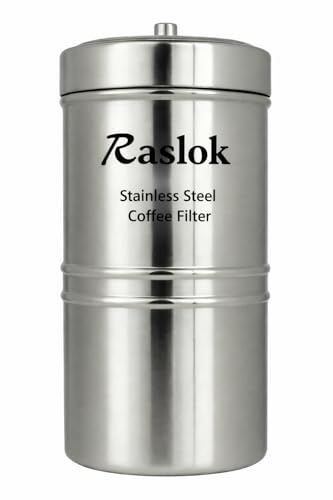 Raslok South Indian Coffee Maker | Convenient 5-6 Cup Coffee Maker | Decoction Maker Brewer Dripper,Stainless Steel Coffee Filter- 300ml