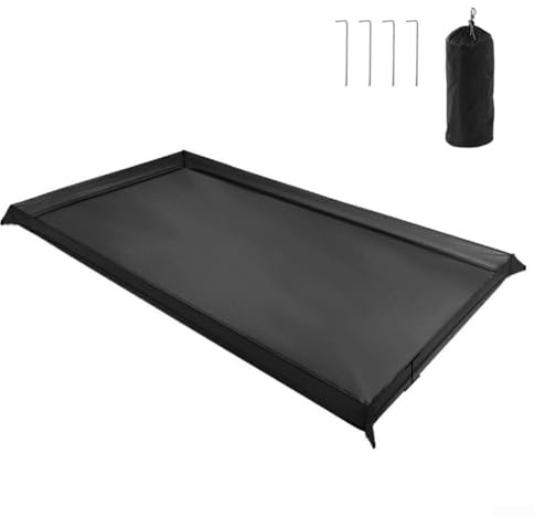 Waterproof Tent Footprint For Camping, Ultralight Multi-Purpose Camping Tarp, Tent Groundsheet 210D Oxford Cloth With Storage Bag, Black(200x80cm)