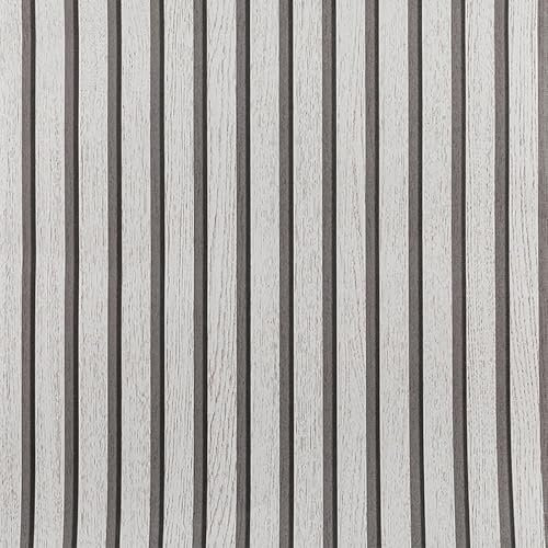 Beswitory Wood Slat Charcoal Grey Wallpaper Natural Photographic Wood Slat Effect Panel Wallpaper Feature Wall for Hallway Bedroom Living Room