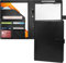 NATNAV Porte Documents A4,Porte Document Pu Cuir Porte Bloc a4,Multifonction Porte Bloc-notes,Range Documents Portfolio Planchettes,Conférencier a4 avec Couvercle,pour L'école,Bureau (Noir)