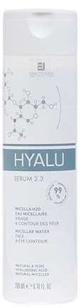 Innoderm | HYALU2.3 Micella H2O | Eau micellaire nettoyante & démaquillante | Hydratation & Éclat | Visage & Contour des yeux | Acide Hyaluronique pur & Mélatonine | 99,9% naturel - 200 ml