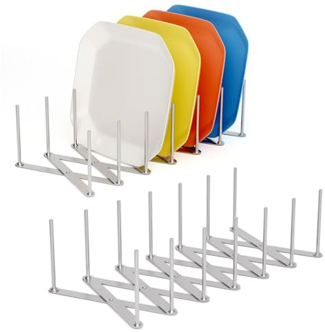 SHYICHENG Edelstahl Deckelhalter 2 Stück Teleskopregal Klappbarer KüChen Aufbewahrungs Geschirrregal Mehrzweck Topfabdeckung Lager für Topfdeckel, Pfannen & Teller, Rippchenhalter