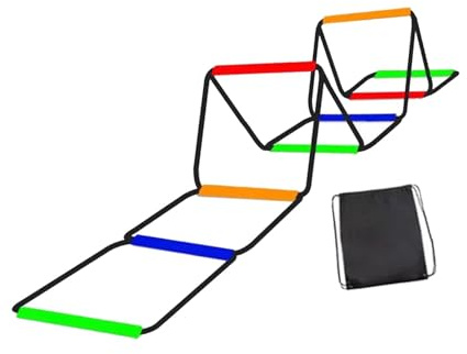 Zxpjkyu Échelle D'agilité, Entraînement de Fitness, Exercice de Pied Pliable, Coordination, Installation Facile, équipement D'entraînement D'agili, 8 Grilles avec Sac