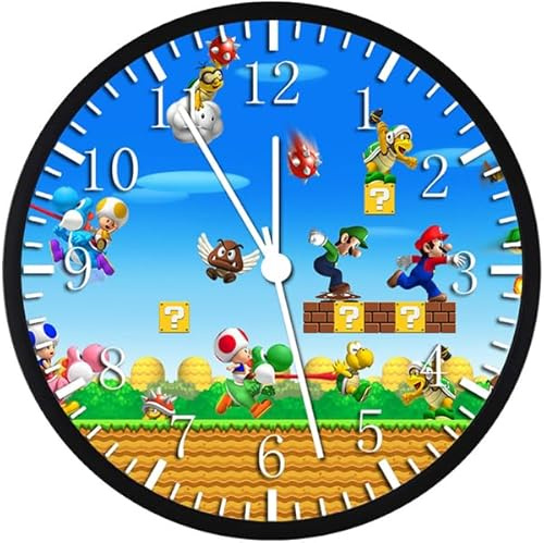 Frameless Large 12 Boys Wall Clock Clear Glass Face Silent Non-Ticking Nice for Gift or Décor W425