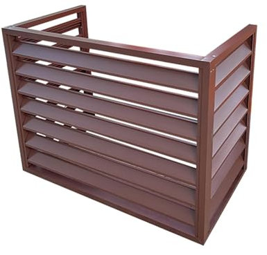 Witriolik aluminum air conditioning screen Brown No Top L120*W70*H150(5P) outdoor condenser protective cover air conditioning covers outdoor heat pump cover aluminum air conditioner fence