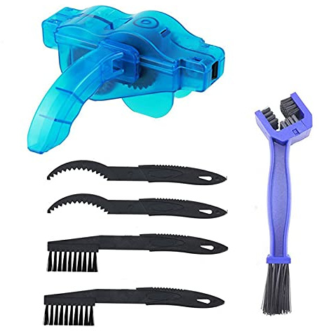 Chain Cleaner Bicycle Chain Cleaning Device Bicycle Chain Cleaning Brush 6 Pieces Chain Cleaner Kit for Folding Bikes and City Mountain Roads Hybrid Bicycle