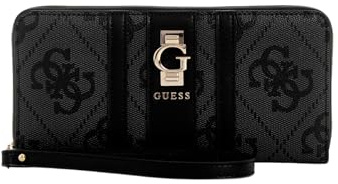 GUESS porte-monnaie Erenia Zip Around Wallet Coal Logo gris foncé