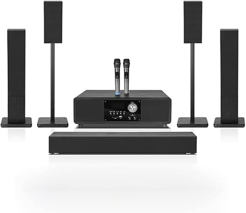 Sistema audio home theater da 100 W, suono surround wireless Bluetooth 5.1 con telecomando, suono stereo coinvolgente a 360 ° per il massimo intrattenimento domestico