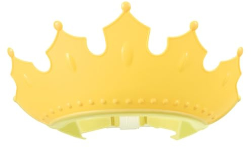 BESPORTBLE Cuffia da Bagno Gialla a Forma di Corona per Ragazzi, Regolabile in Tpe e Pp, Protegge Occhi e Orecchie Durante Lavaggio Chioma