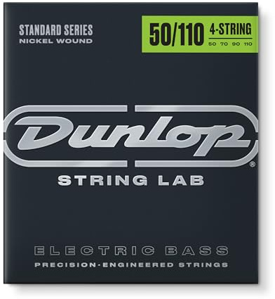 Dunlop DBN50110 Nickel Heavy 4 String 50-110 Stainless Steel Bass Guitar Strings