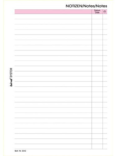 Bind B-2610 - Inserto a quadretti con 50 fogli, inserto in formato A6, inserti di ricambio per agenda di sistema, agende di manager, organizzatore e calendario con 6 fori