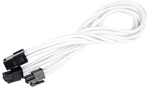 SilverStone SST-PP07-EPS8W - 30cm EPS 8pin to EPS/ATX 4+4pin Sleeved Extention Cable, white