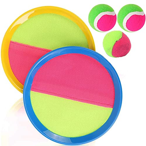 Liberty Imports Classic Toss and Catch Sports Kids Toy Paddle Game Set with 2 Paddles, 2 Sticky Balls & Bean Bag Ball