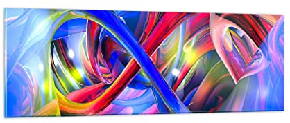ARTTOR Quadro su Vetro Astratto colori Stampe da Parete in Vetro 90x30cm Quadri Moderni Soggiorno Camera da Letto Cucina 1 pezzo Piccoli Decorazione Murale Wall Art Immagini GAB90x30-2294