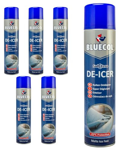 Bluecol BLD600 Sub Zero De-Icer Aerosol Fast Ice Melt 600ml x 6
