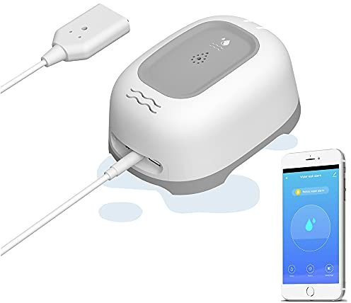 Newgoal Détecteur de Fuite d'eau à Double sonde avec Alarme sonore de 100 décibels, Notification Push sur l'application Tuya Smart/Smart Life
