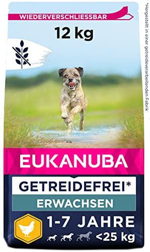 Eukanuba Grain Free Complete Dry Dog Food for Adult Small and Medium Breeds with Fresh Chicken 12 kg