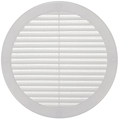 Vent Systems Cubierta de ventilación blanca de 200 mm, rejilla de ventilación redonda, cubierta de rejilla, pantalla de insectos integrada, ventilación HVAC para baño, oficina en casa, cocina