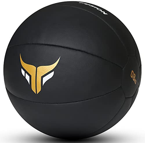Mytra Fusion Pas de rebond medecine ball 8kg, 10kg, 12kg Cuir véritable Exercice de fitness Poids Musculation Haltérophilie Perte de poids slam ball (5.00)