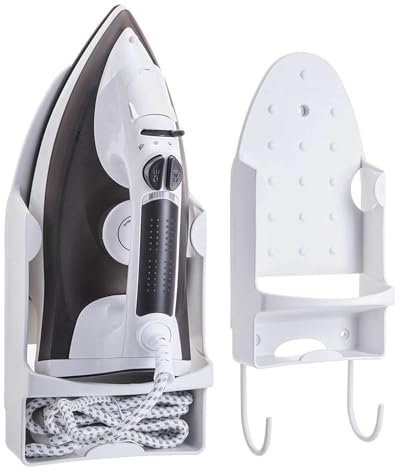 Topyond Support Mural en Fer Résistant à la Chaleur avec Crochets, Organisateur De Fer électrique pour Placard Et Hôtel, Accessoires De Blanchisserie