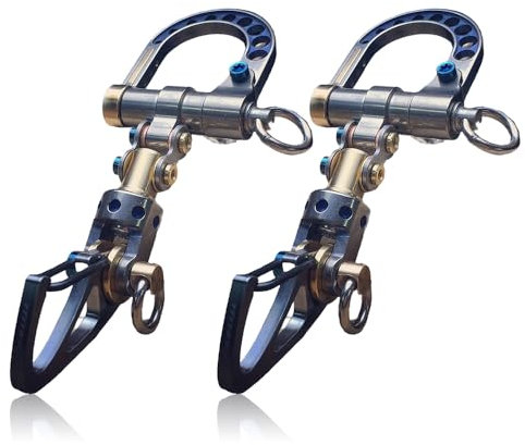 EDC-Schlüsselanhänger-Doppelkarabiner, robuster EDC-Schlüsselanhänger aus Titan, mit drehbarem Drehgelenk, multifunktionaler taktischer Karabiner-Schlüsselanhänger (2Pcs)
