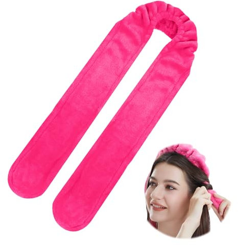 Bigodino Lungo per Boccoli,Bigodini Flessibili per Capelli Senza Calore,Bigodini Morbidi Per Dormire,Fascia Bigodino Capelli Grandi per Volume,Heatless Waves Curler per Capelli Medi Lunghi (Rosa, M)