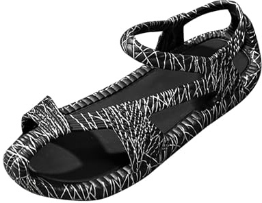 Sandaler herr 43 öppna, sommarskor herr lätta strandsandaler bekväma utomhussandaler halkfria vandringssandaler öppen tå löpsandaler strandsandaler lediga badsandaler platta sandaler, svart, 43 EU