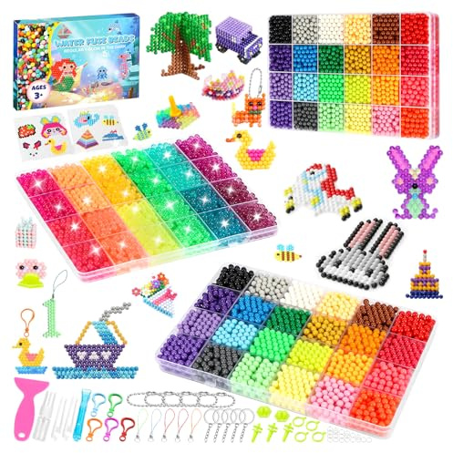 Staranry Kit de Recharge 7200 Perles d’Eau, 36 Couleurs Perles d’Eau Magiques d’Artisanat, Jouet DIY Créatif pour Enfants et Débutants