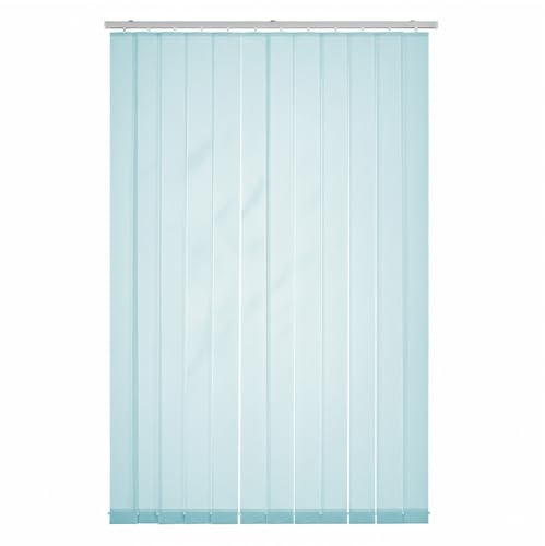 Tenda a Strisce Verticali con Bande in Tessuto da 97mm, Oscurante Verticale Veneziane, Tende Verticali Scorrevoli for Postazioni di Lavoro in Ufficio e for la Casa(Azzurro,W100xH180cm)